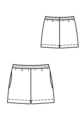 Pattern Short shorts with an elastic waistband (Burda 2/2019, pattern number 113)