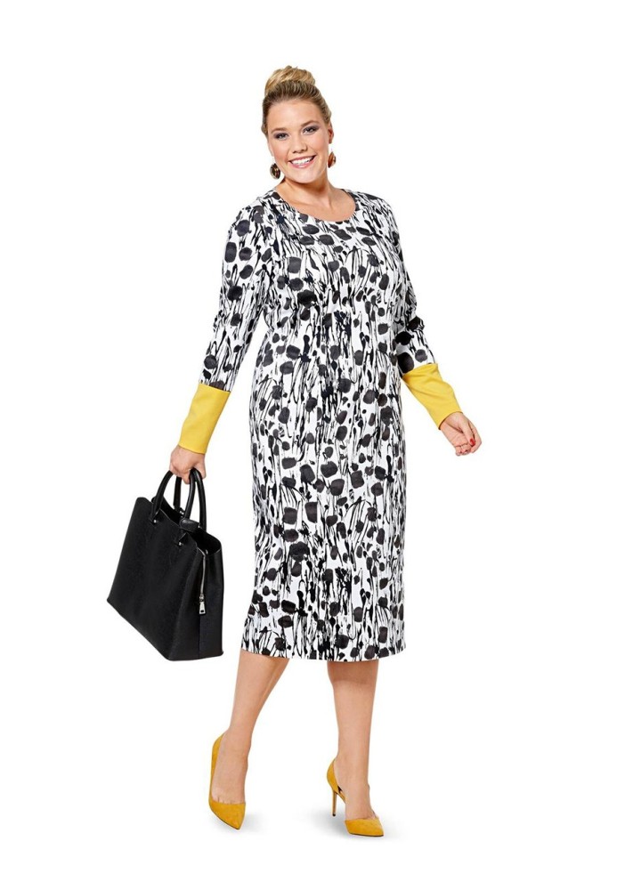 Pattern Sheath dress with combined sleeves (Burda 2/2016, pattern number 6620 C)