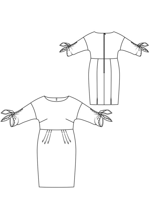 Pattern Cutaway dress with a fitted cut (Burda 2/2018, pattern number 130)