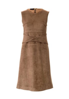 Pattern A-line dress made of artificial suede (Burda 10/2017, pattern number 104 A)