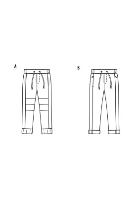Викрійка Брюки в спортивному стилі на еластичному поясі (Burda 2/2017, № викрійки 9352 A)