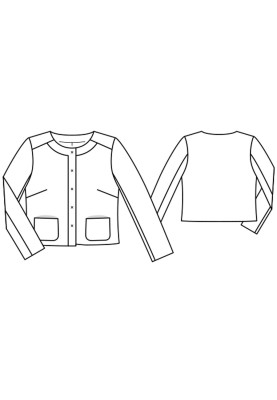 Pattern Straight-cut jacket with patch pockets (Burda. Fashion Plus 2/2016, pattern number 410 B)