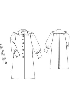 Pattern Coat with puffy sleeves and opposite pleat on the back (Burda 1/2011, pattern number 101)