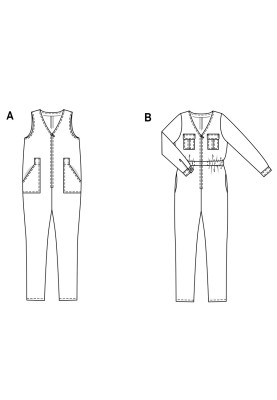 Выкройка Комбинезон цельнокроенный (Burda 2/2017, № выкройки 6482 A)