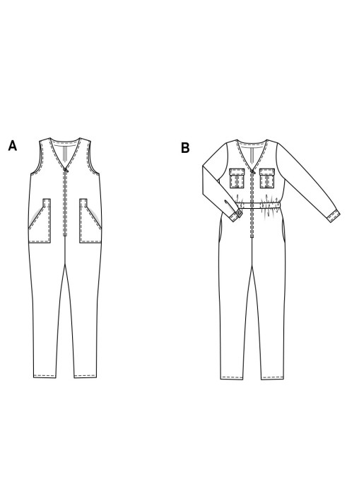 Выкройка Комбинезон цельнокроенный (Burda 2/2017, № выкройки 6482 A)