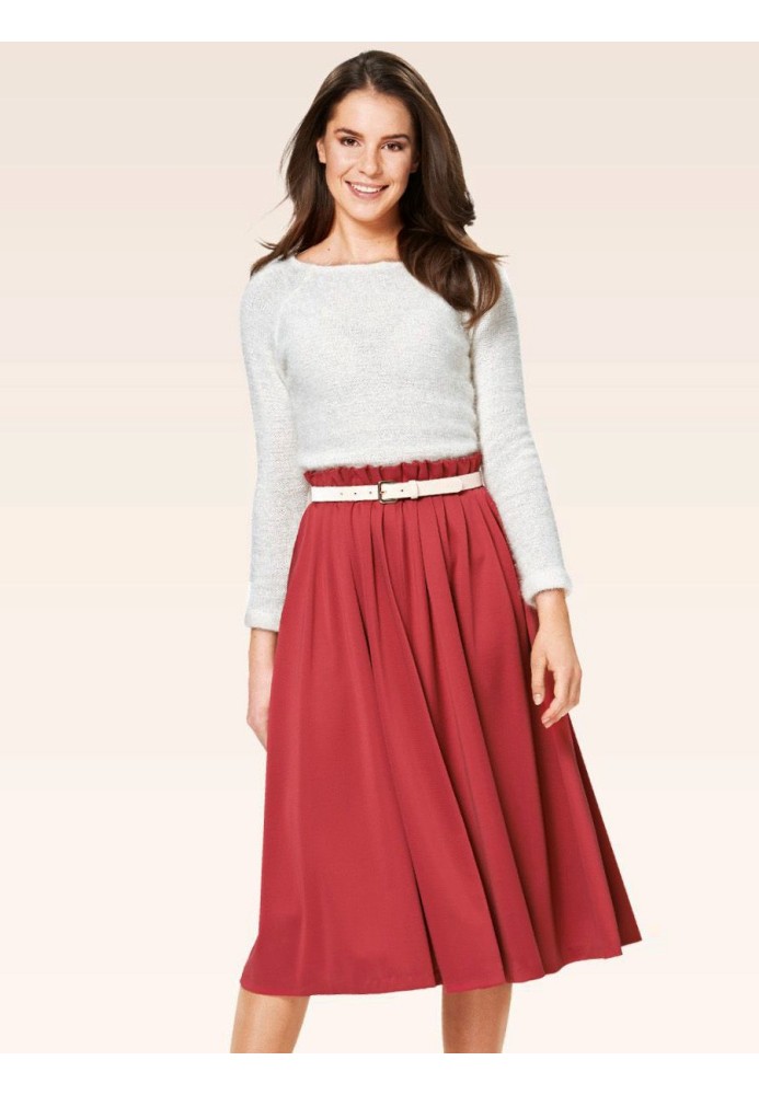 Pattern Midi skirt with a lush cut on an elastic waist (Burda 2/2015, pattern number 6698 B)