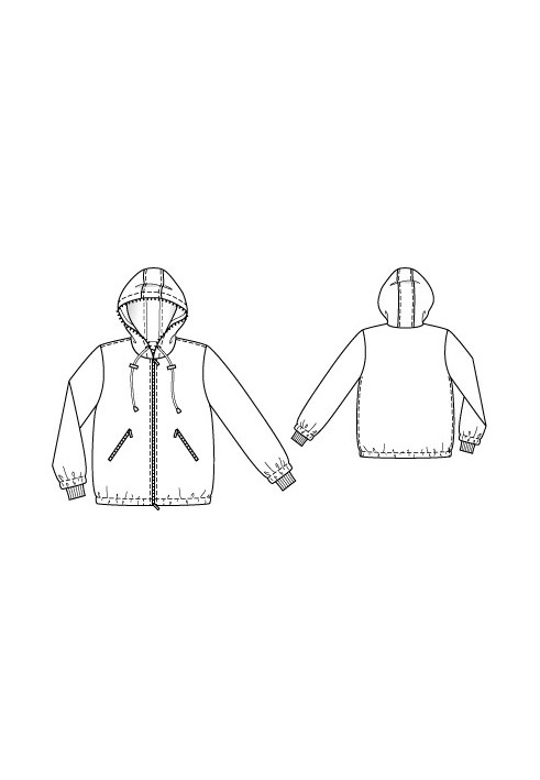 Pattern Straight cut jacket with a hood (Burda 1/2010, pattern number 111)