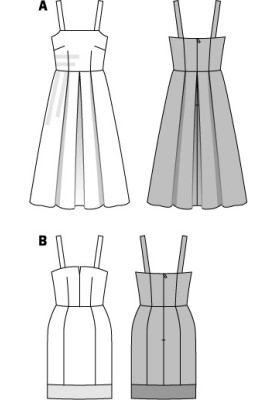 Pattern Sundress with bodice-corsage on straps (Burda 1/2014, pattern number 6918 B)