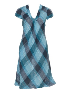 Pattern Madras check A-line dress (Burda 6/2011, pattern number 102 A)