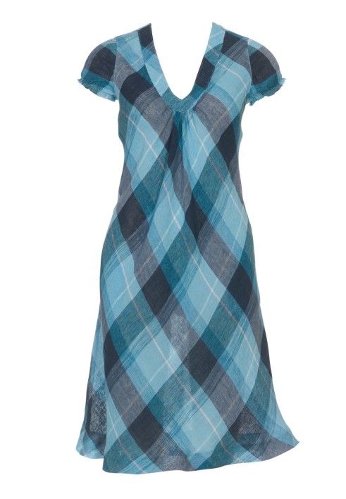 Pattern Madras check A-line dress (Burda 6/2011, pattern number 102 A)