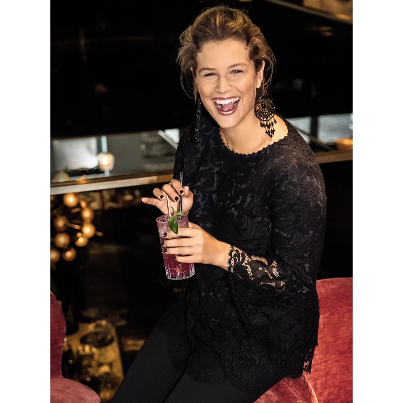 Pattern Lace blouse with...