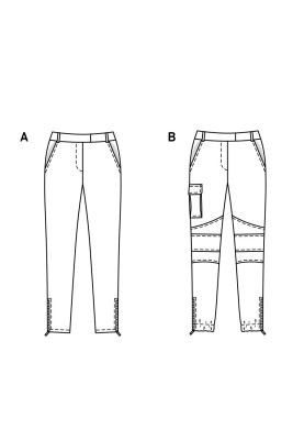 Выкройка Брюки узкого кроя с карманом-портфелем (Burda 2/2017, № выкройки 6481 B)