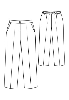 Pattern Pants with ironed arrow pleats (Burda 9/2020, pattern number 126 A)