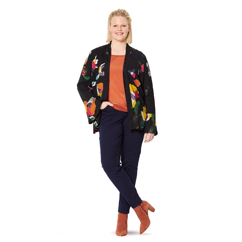 Pattern Kimono-style jacket...