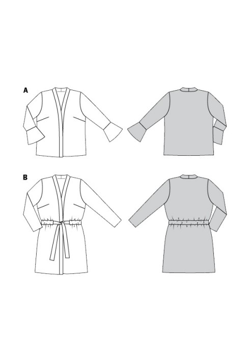 Pattern Kimono-style jacket without fastening (Burda 2/2020, pattern number 6196 A)