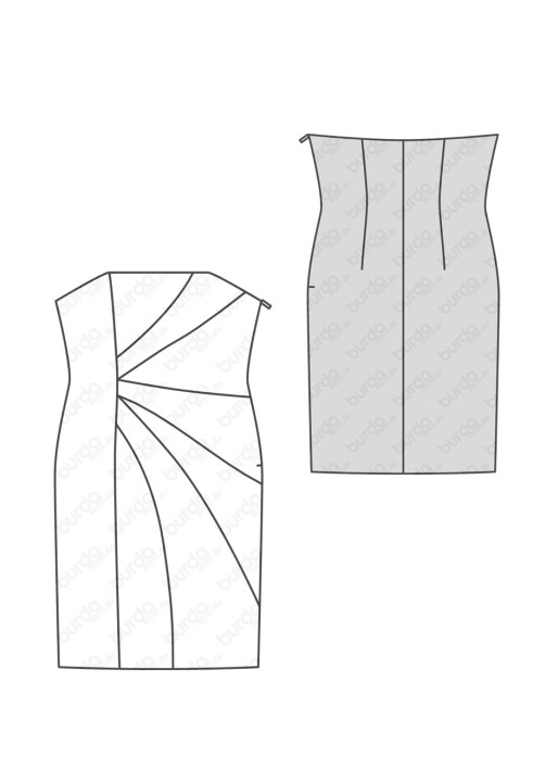 Pattern Bustier dress with relief cut details (Burda 1/2017, pattern number 6547 A)