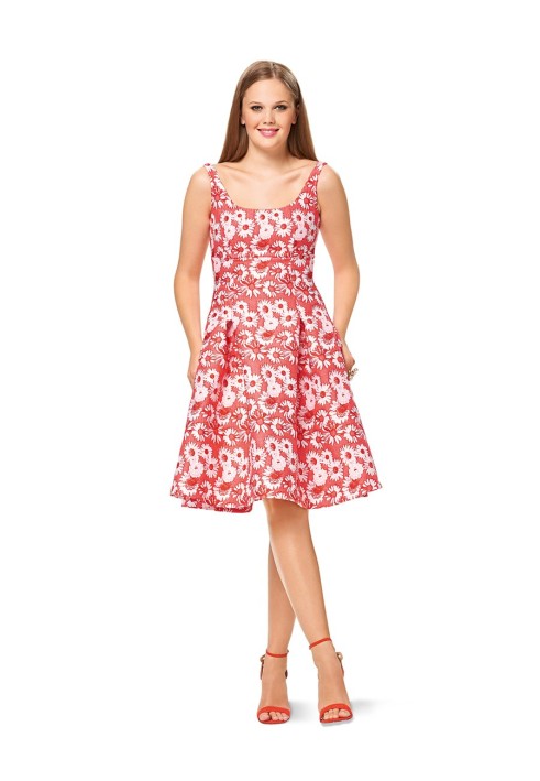 Pattern Empire dress with a deep neckline (Burda 1/2017, pattern number 6536 A)