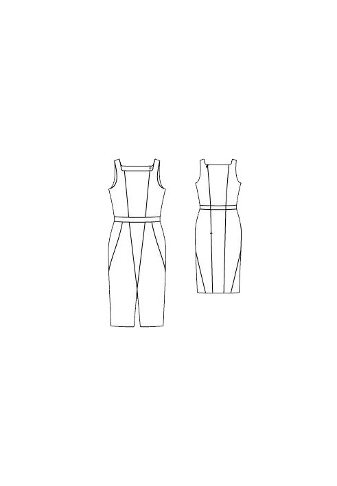 Pattern Sheath dress cut off at the waist (Burda 8/2015, pattern number 122 A)