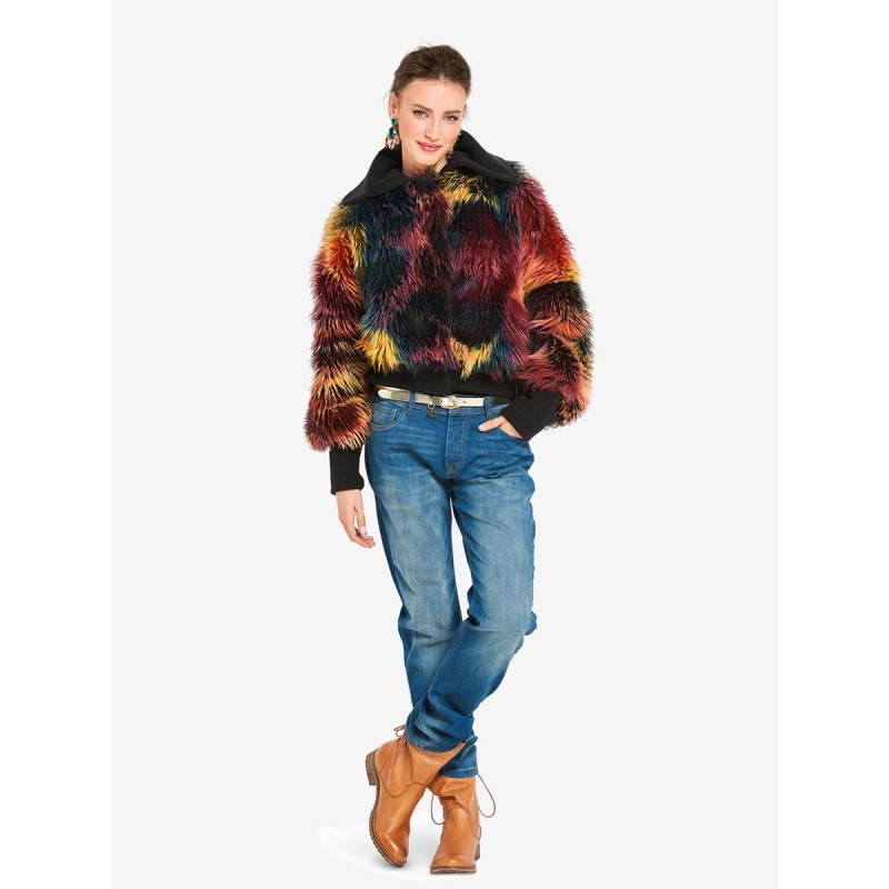 Pattern Fur jacket in...