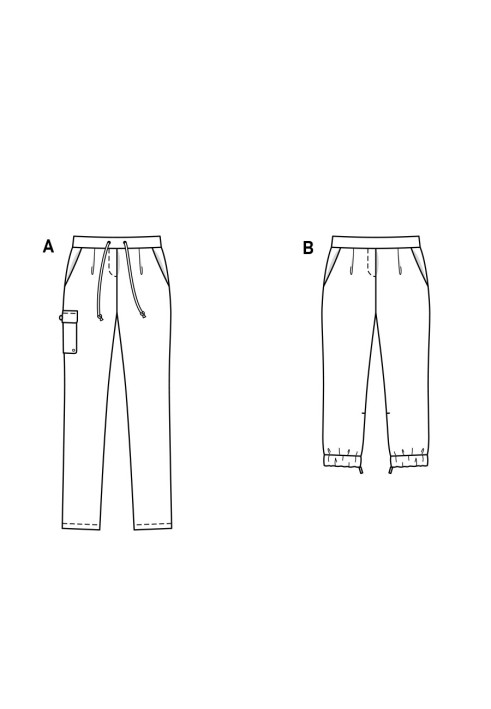 Выкройка Брюки трикотажные с молниями внизу брюки (Burda 2/2017, № выкройки 6471 B)