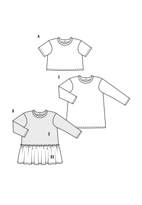 Выкройка Платье трикотажное комбинированное (Burda 2/2017, № выкройки 9351 B)