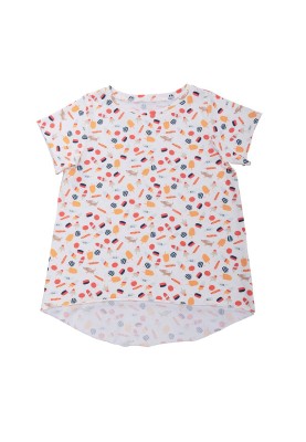 Pattern T-shirt with a flared silhouette with an elongated back (Burda 2/2020, pattern number 130)