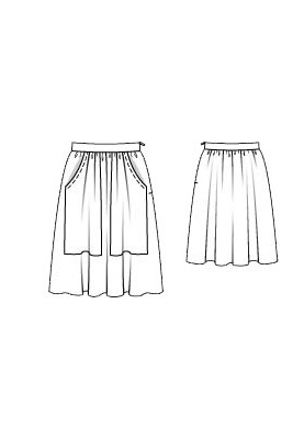 Pattern Skirt with patch pockets (Burda 6/2015, pattern number 103 A)