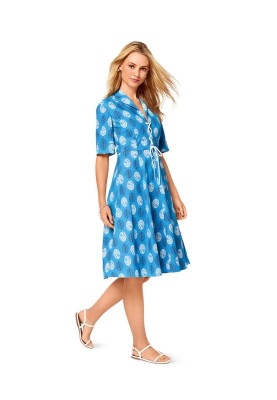 Pattern A cut-off dress with a lowered shoulder line (Burda 1/2017, pattern number 6497 A)