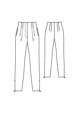 Pattern Pants of narrow cut with high waist (Burda 2/2012, pattern number 104)