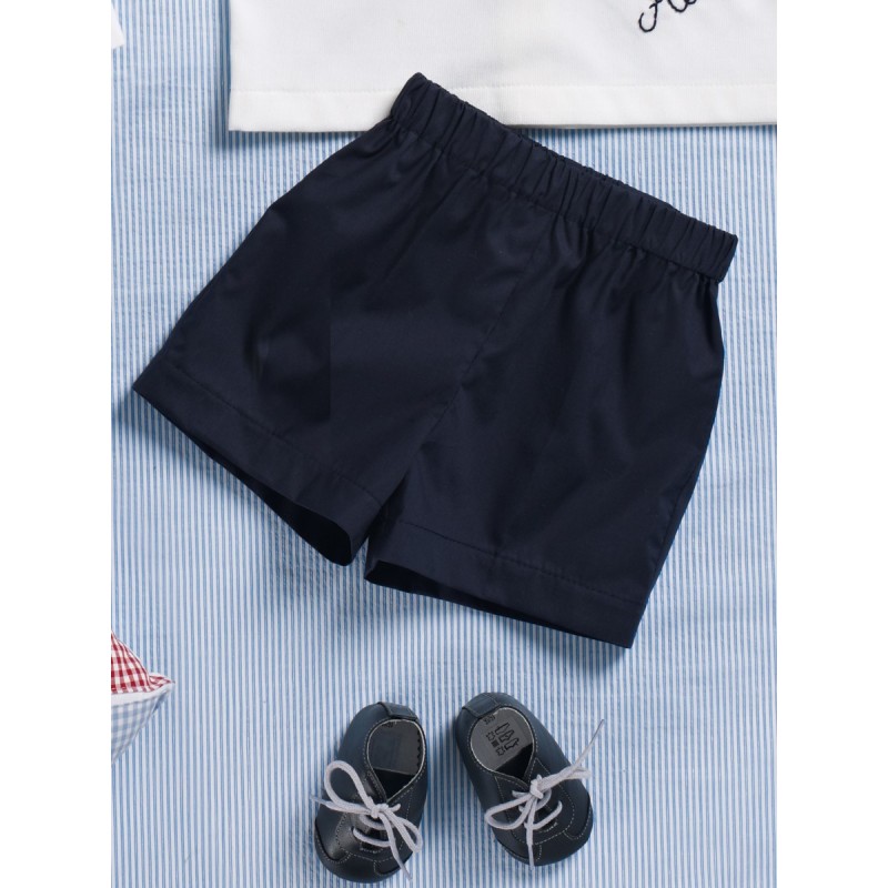 Pattern Poplin shorts with...