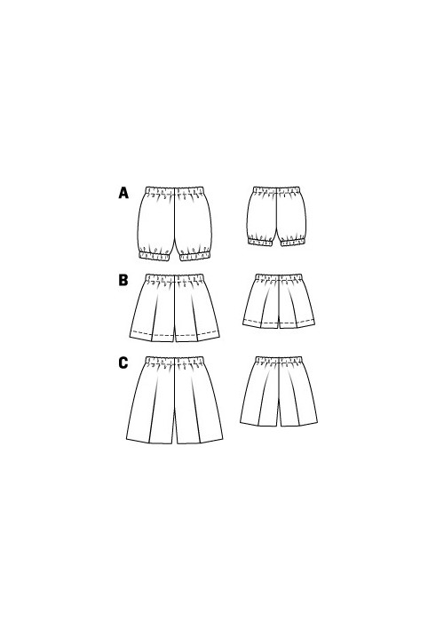 Pattern Poplin shorts with arrow pleats (Burda 7/2012, pattern number 144 B)