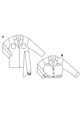 Выкройка Жакет с удлиненной линией плеч (Burda 1/2018, № выкройки 6437 A)