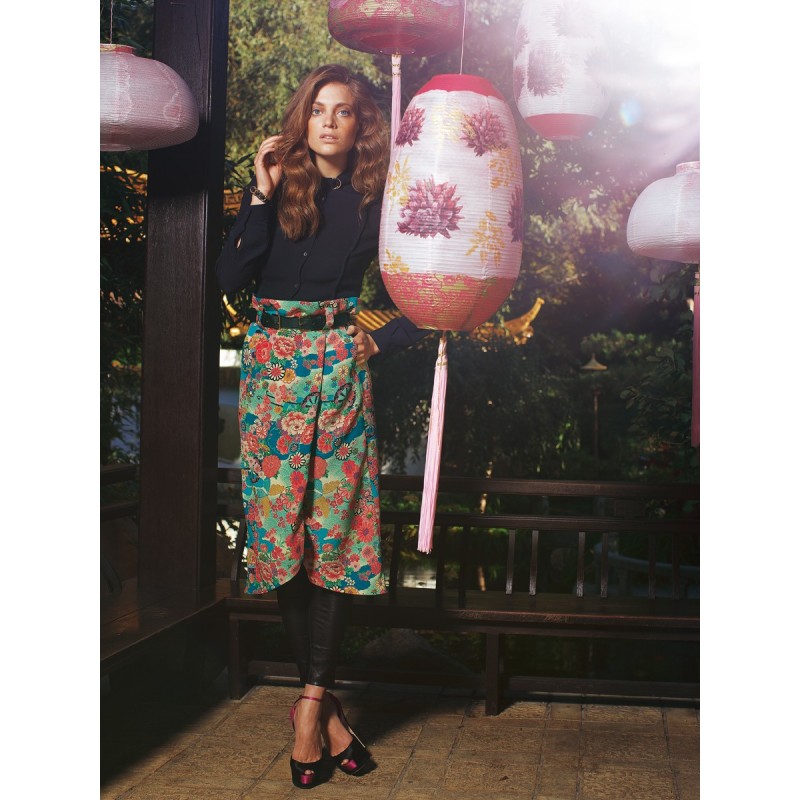 Pattern Midi skirt with...