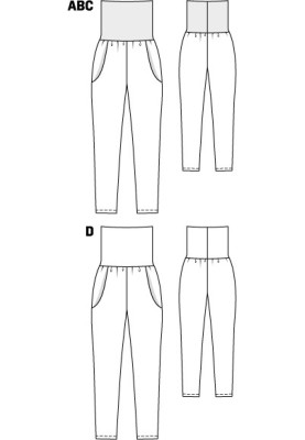 Pattern Knitted joggers with a wide waistband (Burda 7/2011, pattern number 102 D)