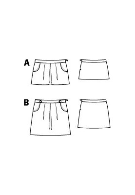 Pattern Skirt with side pockets (Burda 8/2011, pattern number 144 B)