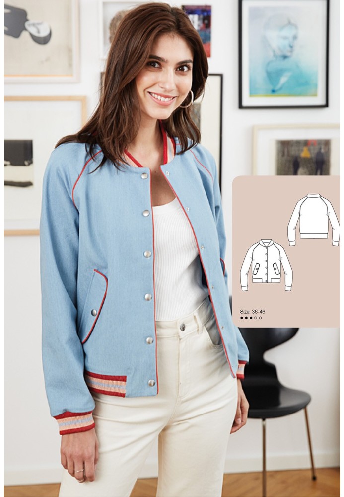 Pattern Bomber jacket with raglan sleeves (I love to sew 1/2019, pattern number 105)