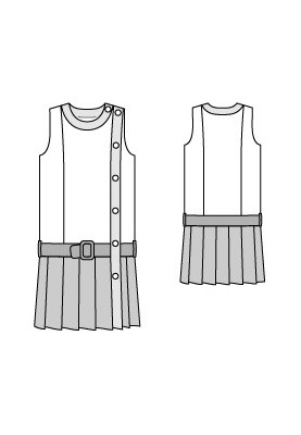 Pattern Dress of a straight cut with a pleated skirt (Burda 7/2012, pattern number 101)