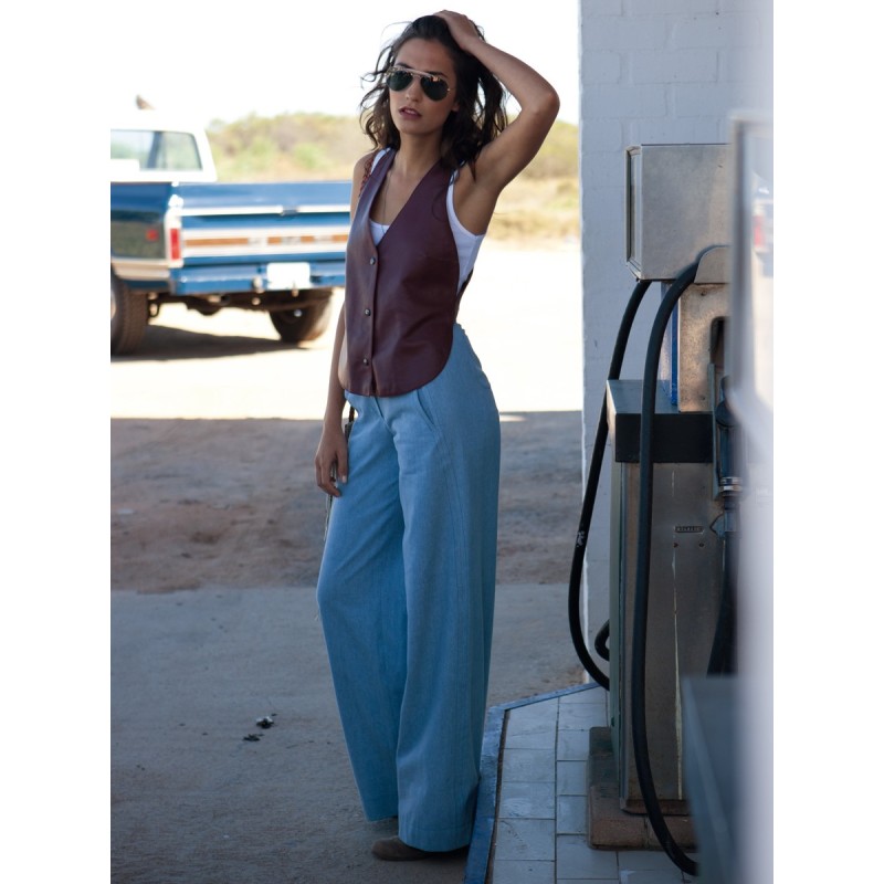 Pattern Denim trousers in...