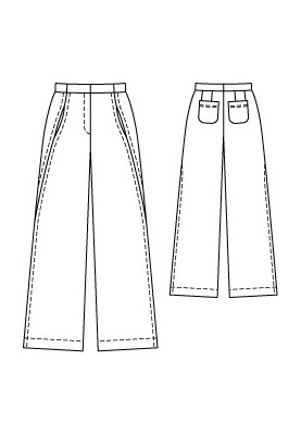 Pattern Denim trousers in the style of the 70s (Burda 6/2012, pattern number 109)