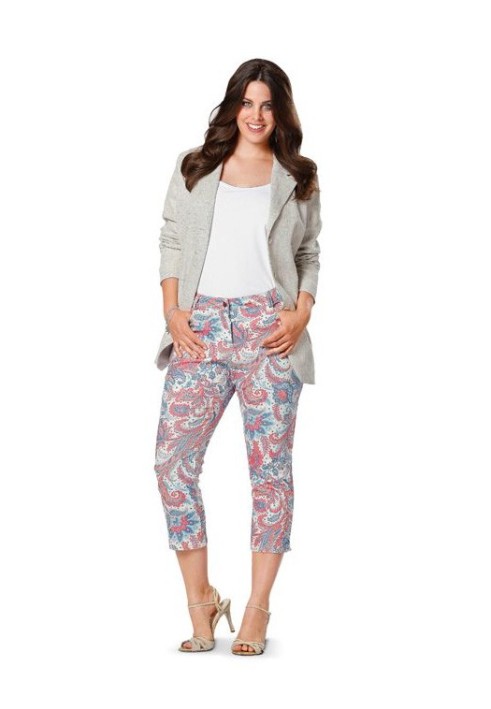 Pattern Pants cropped in denim style (Burda 1/2014, pattern number 6951 B)