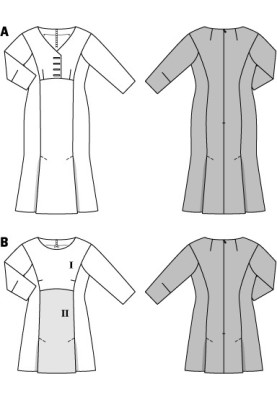 Викрійка Сукня приталеного силуету довжини міді (Burda 2/2014, № викрійки 6863 A)