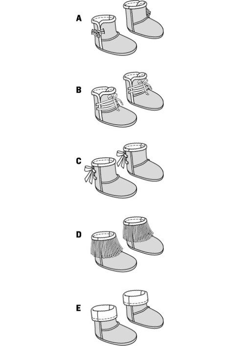 Pattern Uggs with a clevant fastener (Burda 2/2015, pattern number 9396 A)