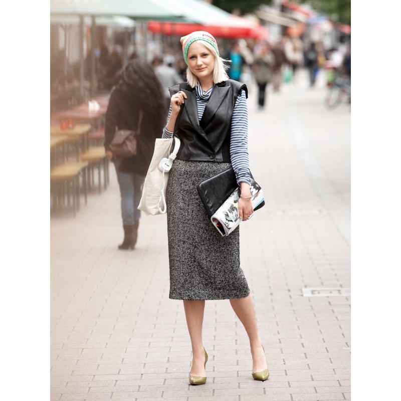 Pattern Midi skirt with a...