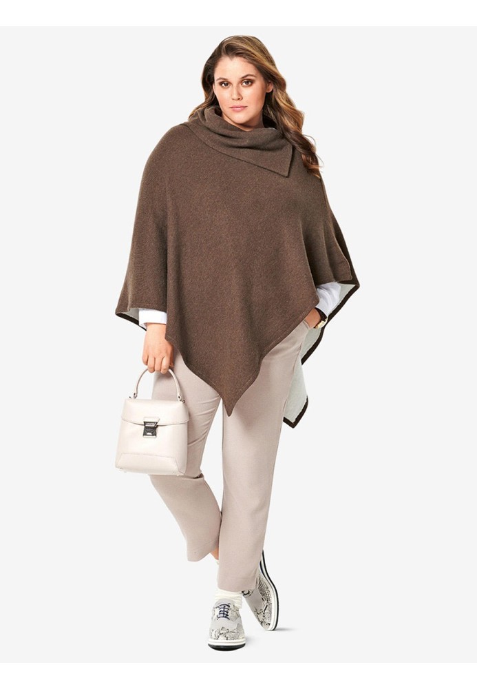 Pattern Poncho of an asymmetrical cut with a collar (Burda 2/2019, pattern number 6256 A)