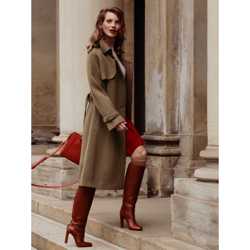 Double-breasted trench coat...