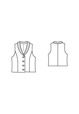 Pattern Classic waistcoat with a narrow shawl collar (Burda 4/2010, pattern number 136)