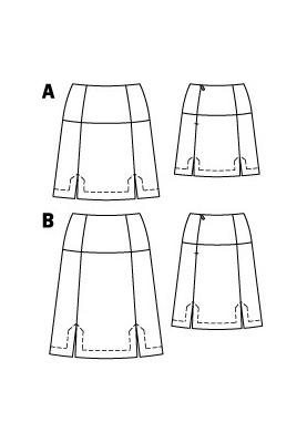 Pattern Leather miniskirt with cuts in the seams (Burda 9/2010, pattern number 106 A)