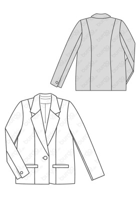 Pattern Single-breasted jacket with slit pockets (Burda 2/2017, pattern number 6463 B)