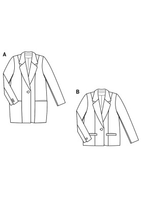 Pattern Single-breasted jacket with slit pockets (Burda 2/2017, pattern number 6463 B)