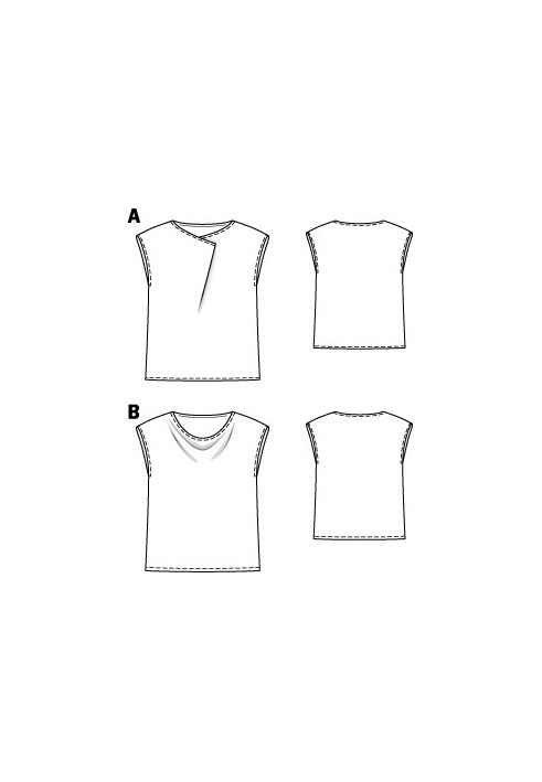 Pattern Knitted straight-cut top with a "waterfall" neckline (Burda 5/2012, pattern number 110 B)